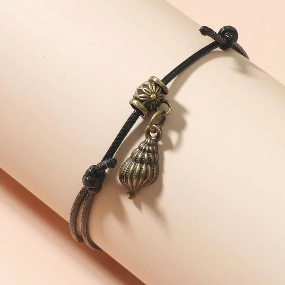 🐚 Awesome Adjustable Rustic Style Floral Flower Seashell Shell Anklet 🐚 - Picture 3 of 3